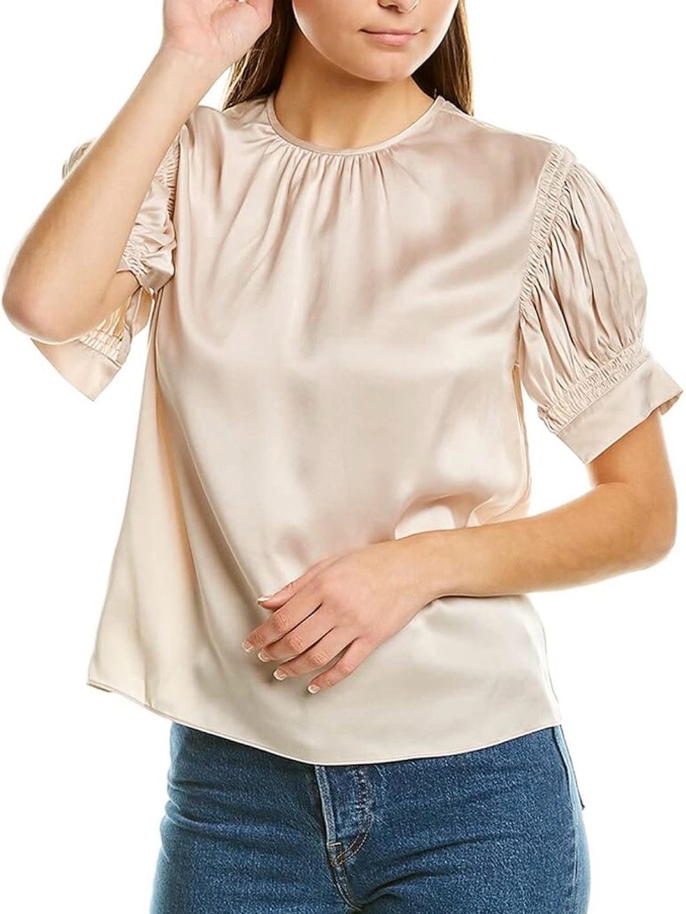 REBECCA TAYLOR 100% Silk Sunset Pink Blouse Sz L